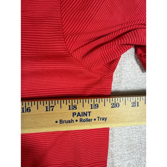 Knights Apparel Men’s M Red Stripe 3 Button Short Sleeve Texas Tech Logo Polo - Picture 5 of 8